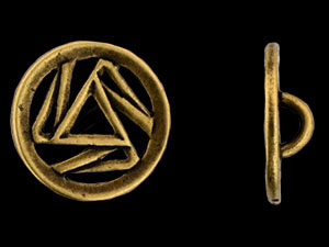 Geometric Button 15mm : Antique Brass