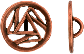 Geometric Button 15mm : Antique Copper