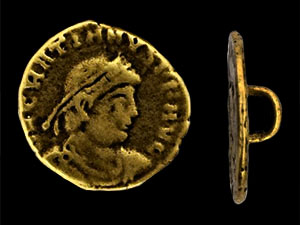 Roman Coin Button 17mm : Antique Brass
