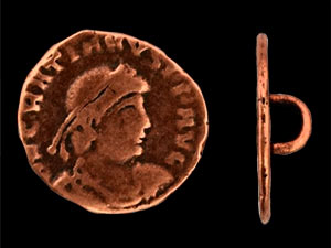 Roman Coin Button 17mm : Antique Copper