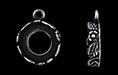 Floral Bezel Pendant 10mm : Antique Silver