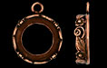 Floral Bezel Pendant 14mm : Antique Copper