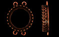 Double Bail Bezel Link 16mm : Antique Copper