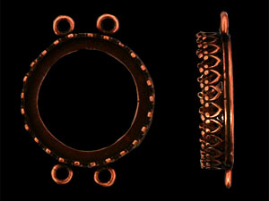 Double Bail Bezel Link 16mm : Antique Copper