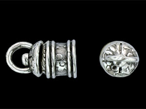 Floral Revolving Bead Cap 14/8mm : Antique Silver