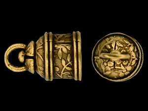 Floral Revolving Bead Cap 18/12mm : Antique Brass