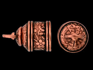Floral Revolving Bead Cap 18/12mm : Antique Copper