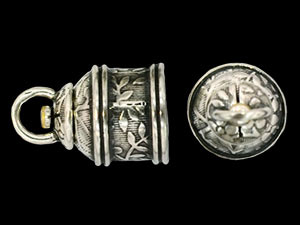 Floral Revolving Bead Cap 18/12mm : Antique Silver