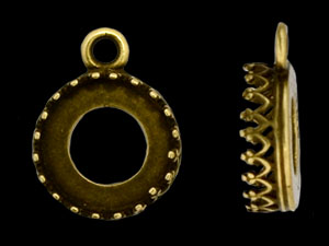 Fancy Bezel Pendant 10mm : Antique Brass