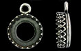 Fancy Bezel Pendant 10mm : Antique Silver
