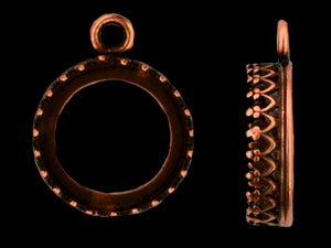 Fancy Bezel Pendant 14mm : Antique Copper