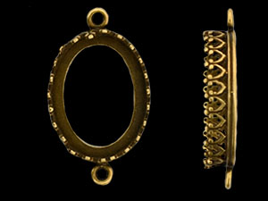 Fancy Bezel Link 16/12mm : Antique Brass