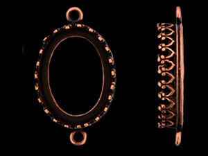 Fancy Bezel Link 16/12mm : Antique Copper