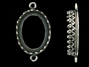 Fancy Bezel Link 16/12mm : Antique Silver