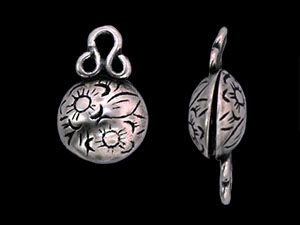 Floral Magnetic Clasp 9mm : Antique Silver