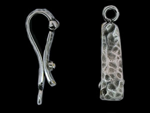 Hammered Locking Bail 16/5mm : Antique Silver