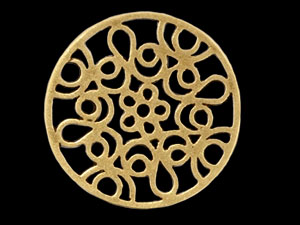 Filigreed Circle Connector 20mm : Antique Brass