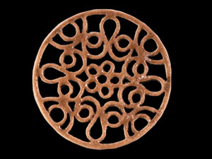 Filigreed Circle Connector 20mm : Antique Copper