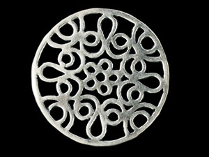 Filigreed Circle Connector 20mm : Antique Silver