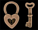 Key to Heart Toggle : Antique Copper