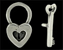 Key to Heart Toggle : Antique Silver