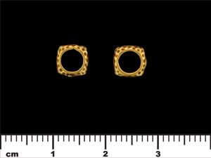 Hammered Square Spacer 7/2mm : Antique Brass