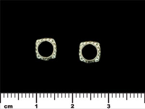 Hammered Square Spacer 7/2mm : Antique Silver