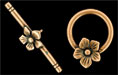 Flower Toggle Set : Antique Copper
