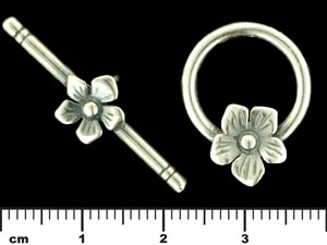 Flower Toggle Set : Antique Silver