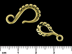 Whimsy Hook and Eye Clasp : Antique Brass