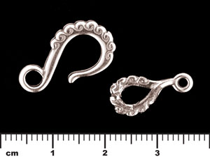 Whimsy Hook and Eye Clasp : Antique Silver