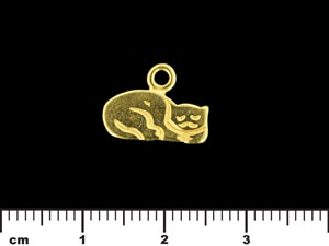 Sleeping Cat Pendant Charm 10/13mm : Gold