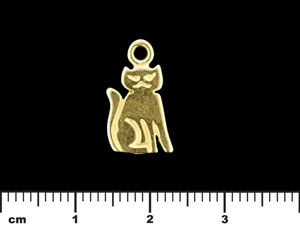 Cat Pendant Charm 15/9mm : Gold