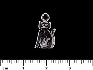 Cat Pendant Charm 15/9mm : Gun Metal
