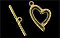 Frilly Heart Toggle Set : Gold
