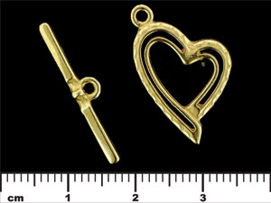 Frilly Heart Toggle Set : Gold