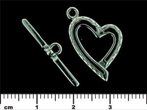 Frilly Heart Toggle Set : Gun Metal