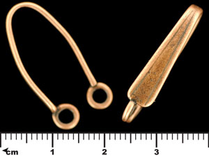 Ridged Double Loop Bail 26/5mm : Antique Copper