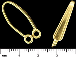 Ridged Double Loop Bail 26/5mm : Gold