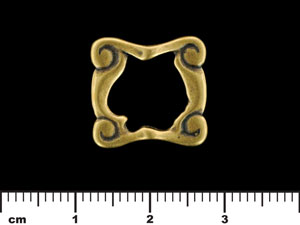 Scrolling Bead Frame 13/15mm : Antique Brass