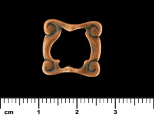 Scrolling Bead Frame 13/15mm : Antique Copper