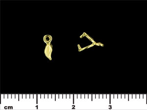 Small Leaf Pinch Bail 8/3mm : Brass