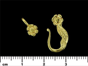 Flower and Leaf Hook and Eye Clasp : Gold