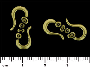 Pebble Patterened Hook 12/23mm : Antique Brass