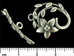 Floral Vine Toggle Set : Antique Silver