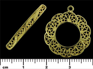 Filigree Flower Toggle Set : Brass