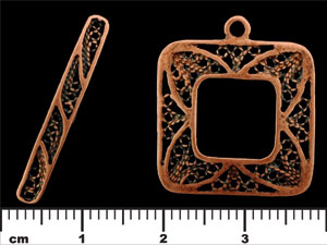 Filigree Square Toggle Set : Antique Copper