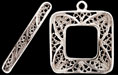 Filigree Square Toggle Set : Antique Silver