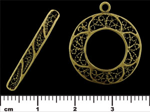 Filigree Round Toggle Set : Antique Brass