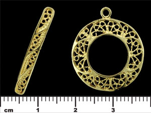 Filigree Round Toggle Set : Brass